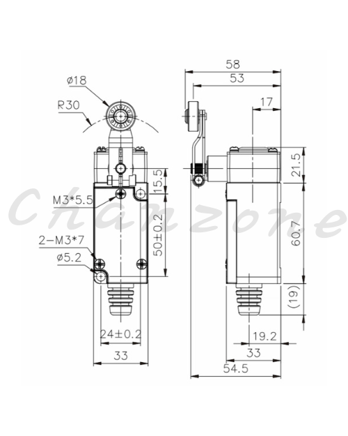 天得科技 小型立式限動開關 TZ-1104